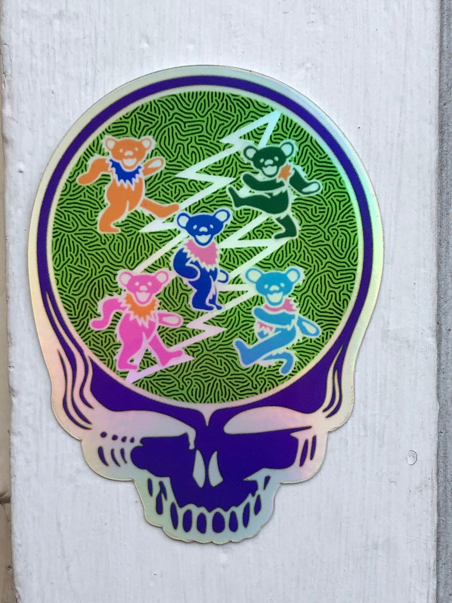 HOLO Purple Stealie Skull / 3”x4” inch / Grateful Dead Sticker Decal / UV Resistant / Bumper Sticker Die Cut / Phone Sticker
