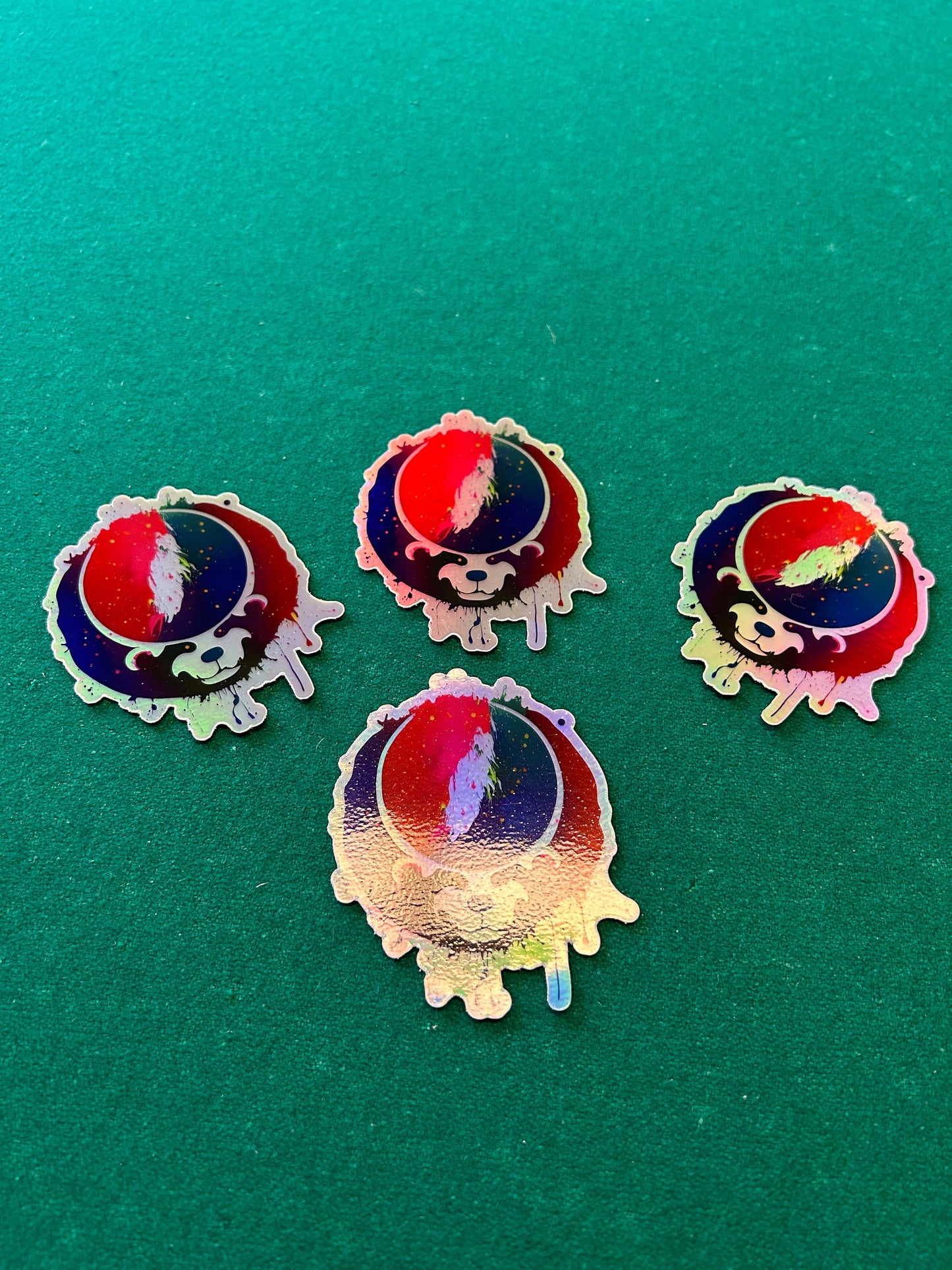 Dead Bear Stealie Skull / 2.86”x 3.5” inch HOLO / Grateful Dead Decal / UV Resistant / Bumper Sticker / Die Cut / Dancing Bear