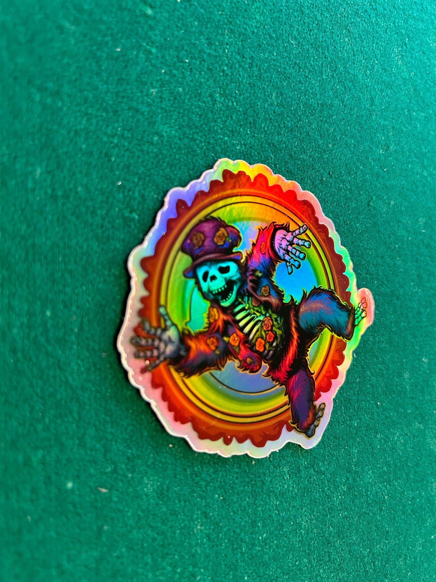 3” inch HOLOGRAPHIC Dancin To The Grave / Grateful Dead Sticker Decal / UV Resistant / Bumper Sticker Halloween theme