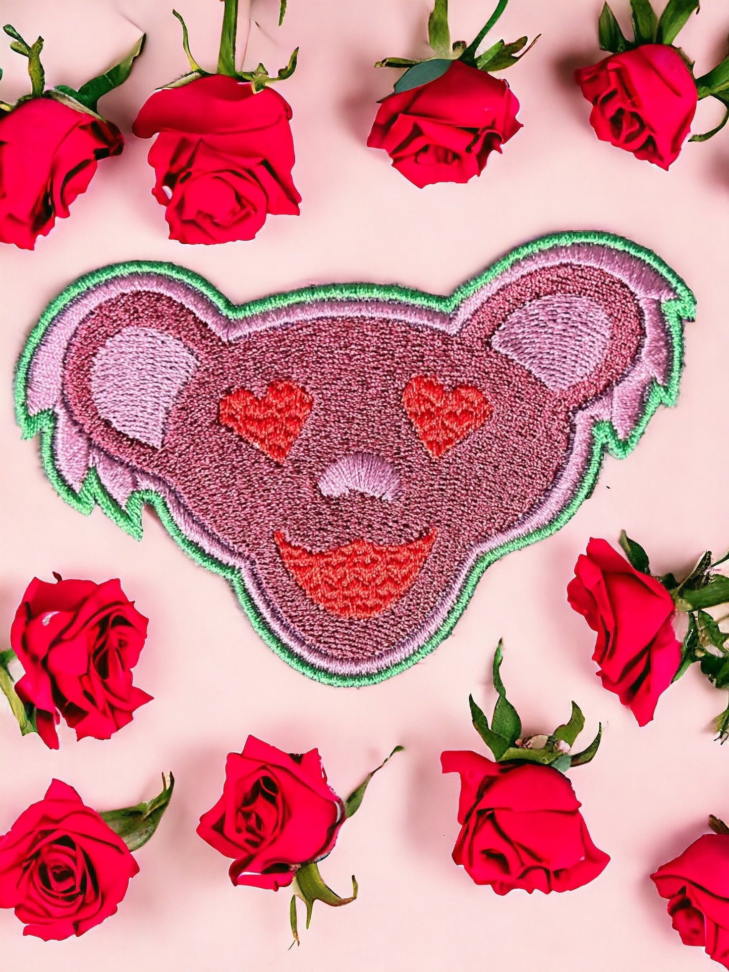 Valentines Day Bear Embroidered Patch Grateful Dead and Co 2.7x4” Iron On Patch Embroidered Hand Made Made To Order