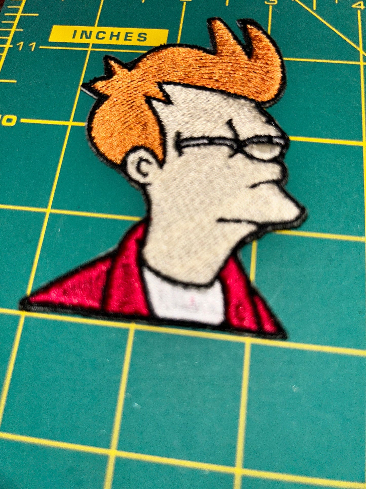 Skeptical Fry Embroidered Patch – Cartoon sew on or iron on patch