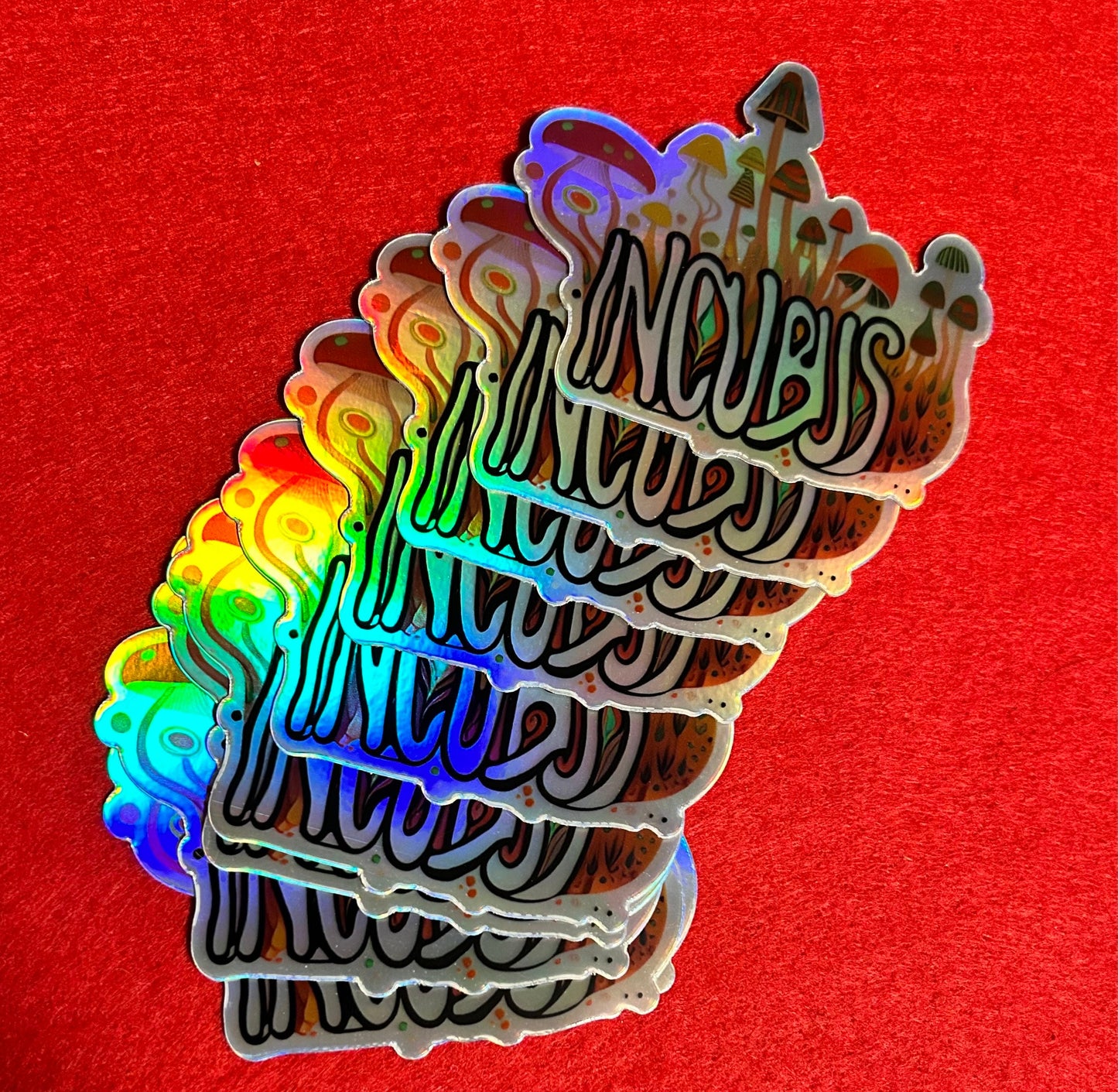 Incubus Fungus Logo Sticker / 3.31” inch x 3/ Holographic / Shroom Mushroom / Die cut