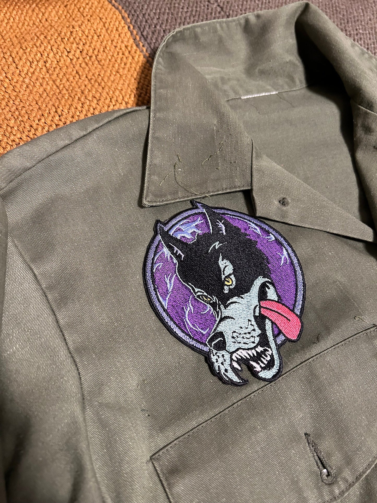 Dastardly Dire Wolf Iron on Patch 4.2” x 5” in Made Made To Order Sew On Patch Grateful Dead