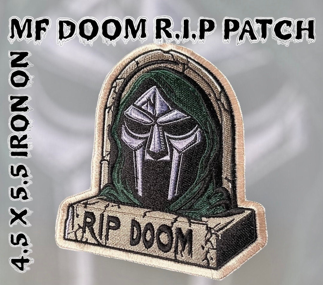 RIP MF DOOM Patch 4.5” x 5.5” inches / Madvillain / King Geedorah / Iron On Patch with Free Sticker!