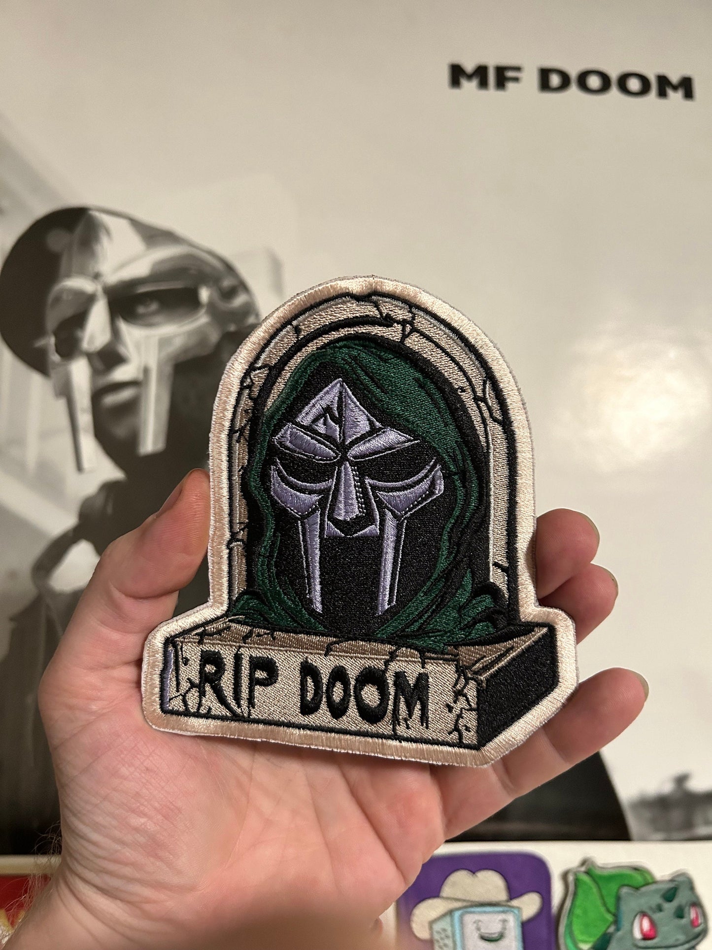 RIP MF DOOM Patch 4.5” x 5.5” inches / Madvillain / King Geedorah / Iron On Patch with Free Sticker!