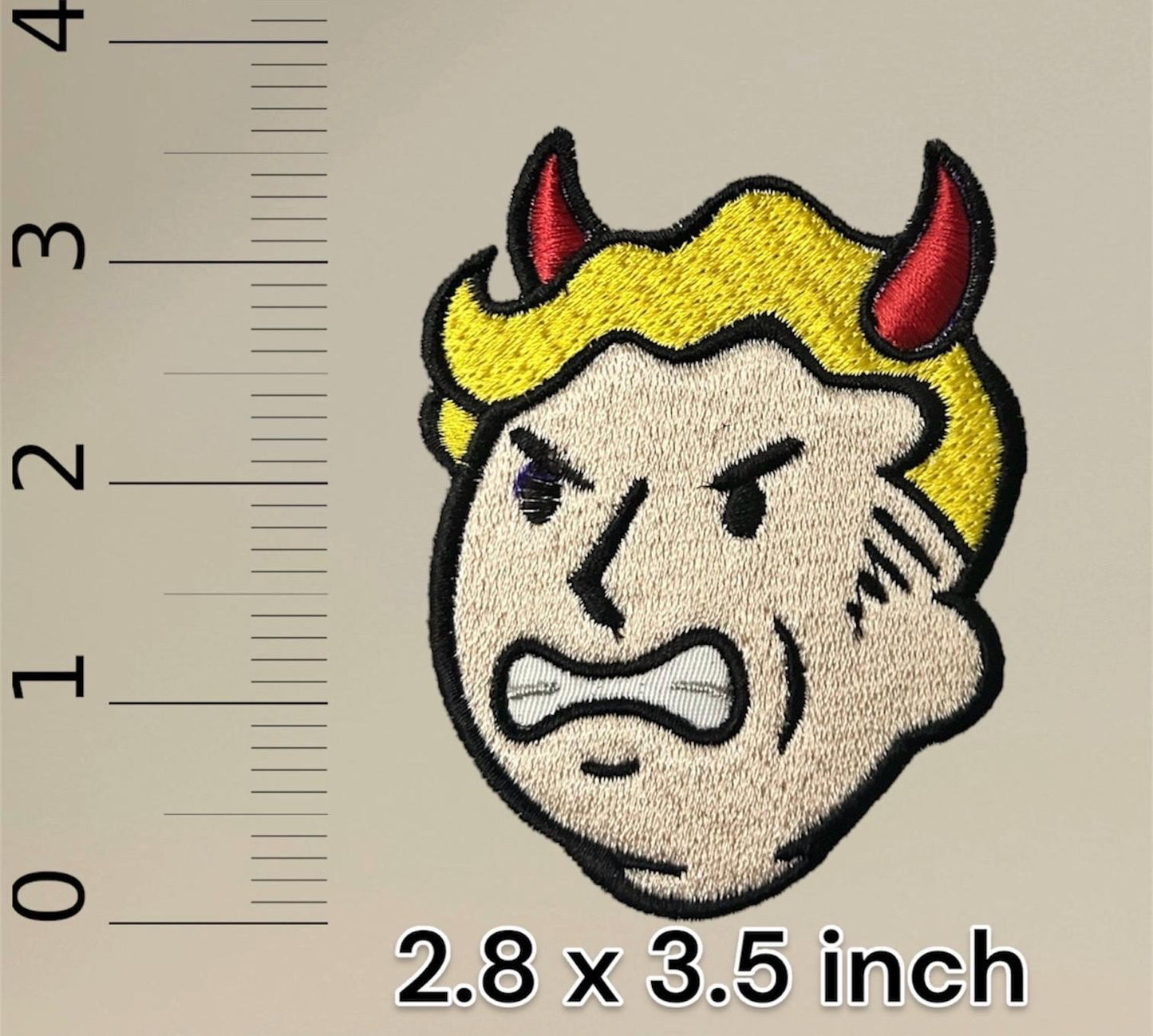 Fallout Vault Boy EVIL Patch Iron On 2.8” x 3.5” inches Embroidered