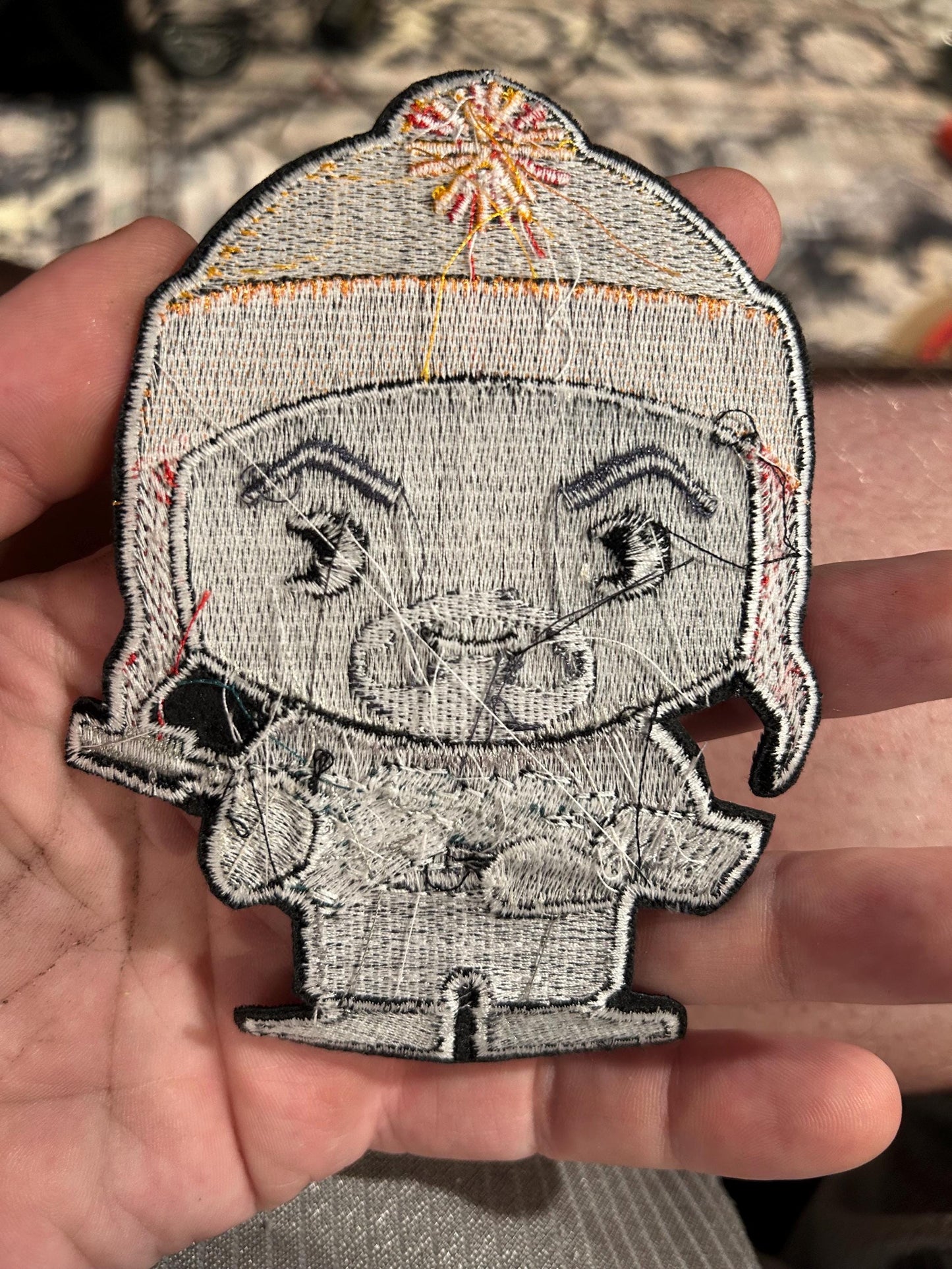 Space Western Orange Hat Embroidered Patch