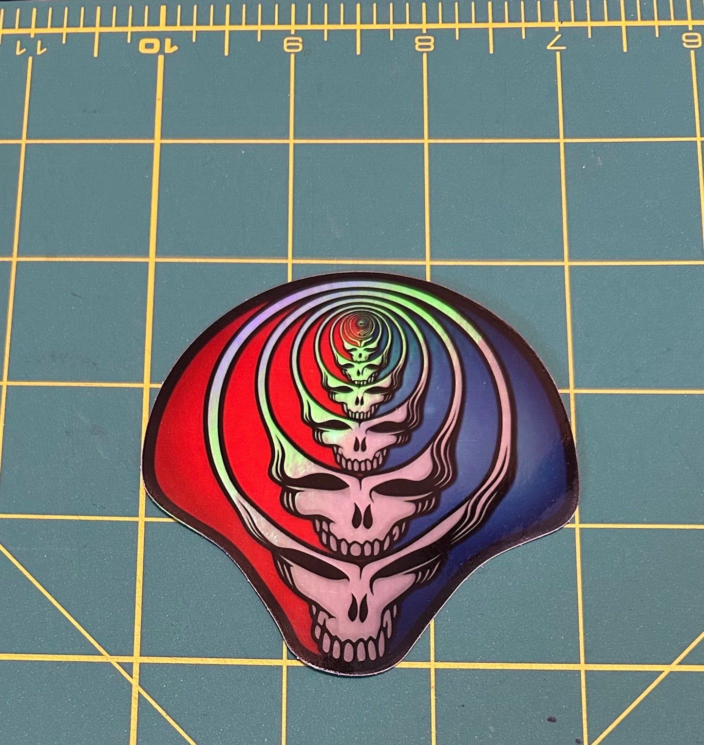 Grateful Dead Alien Stealie Skull Holographic Sticker – 3”
