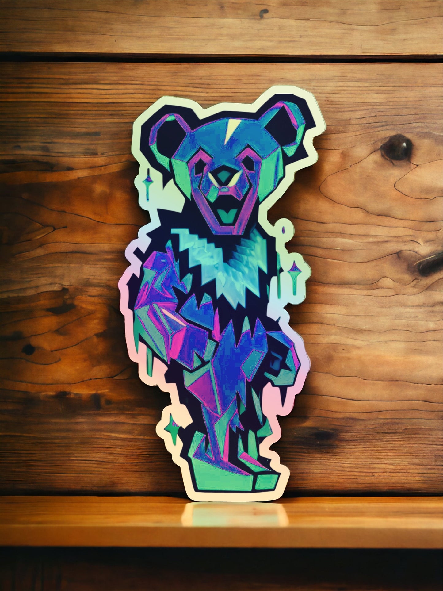 Dancing Bear Iceberg Blue / Grateful Dead Decal / Waterproof / UV Resistant / Car Sticker / 2” x 5” inch HOLO / Die Cut / Phone Sticker
