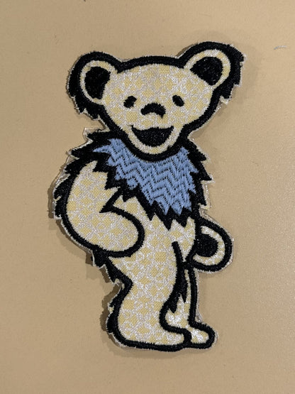 Dancing Bear Appliqué Embroidered Patch – 4 Inch Iron On, Glow in the Dark Option