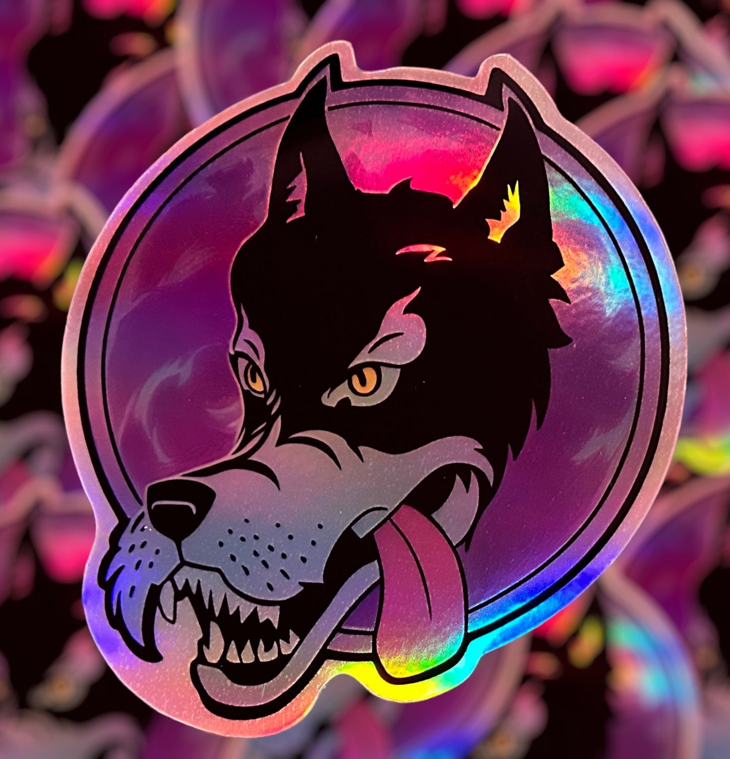 DASTARDLY Wolf Purple / 3.4” inch HOLOGRAPHIC / Grateful Dead Sticker