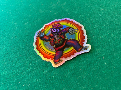 3” inch HOLOGRAPHIC Dancin To The Grave / Grateful Dead Sticker Decal / UV Resistant / Bumper Sticker Halloween theme
