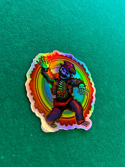 3” inch HOLOGRAPHIC Dancin To The Grave / Grateful Dead Sticker Decal / UV Resistant / Bumper Sticker Halloween theme