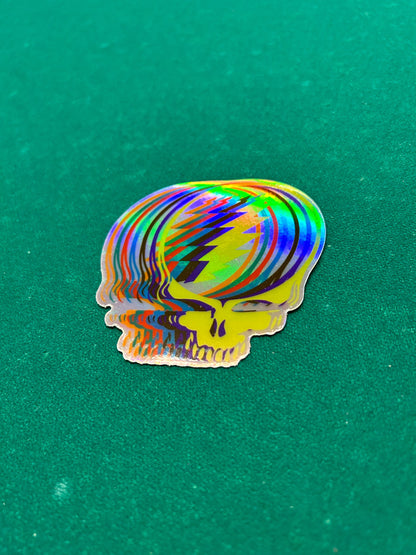 Color Pop Stealie / 3.5 x 3.48 in HOLO Grateful Dead Decal / Die Cut / Steal Your Face / Bumper Sticker / Phone Sticker