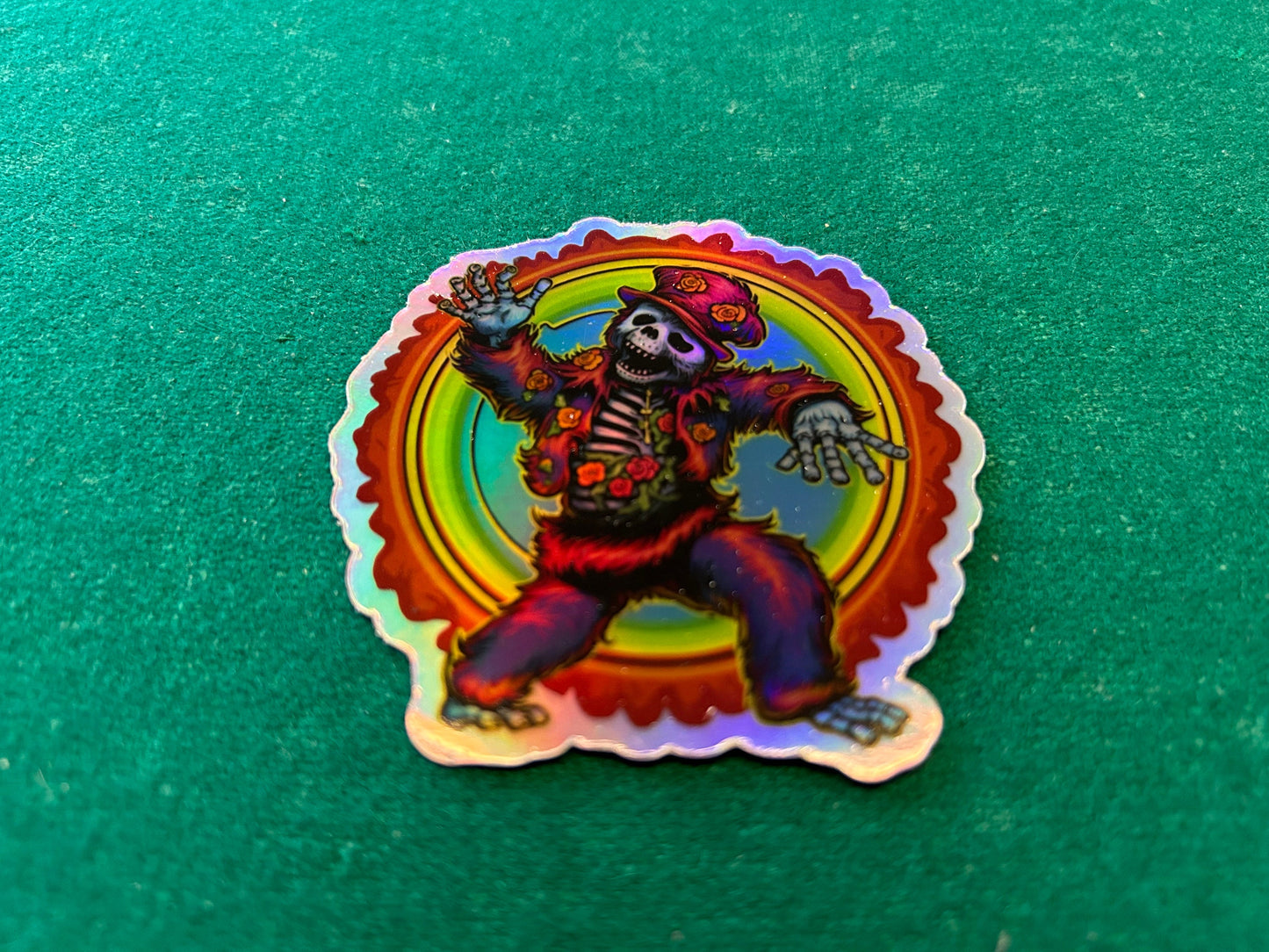 3” inch HOLOGRAPHIC Dancin To The Grave / Grateful Dead Sticker Decal / UV Resistant / Bumper Sticker Halloween theme