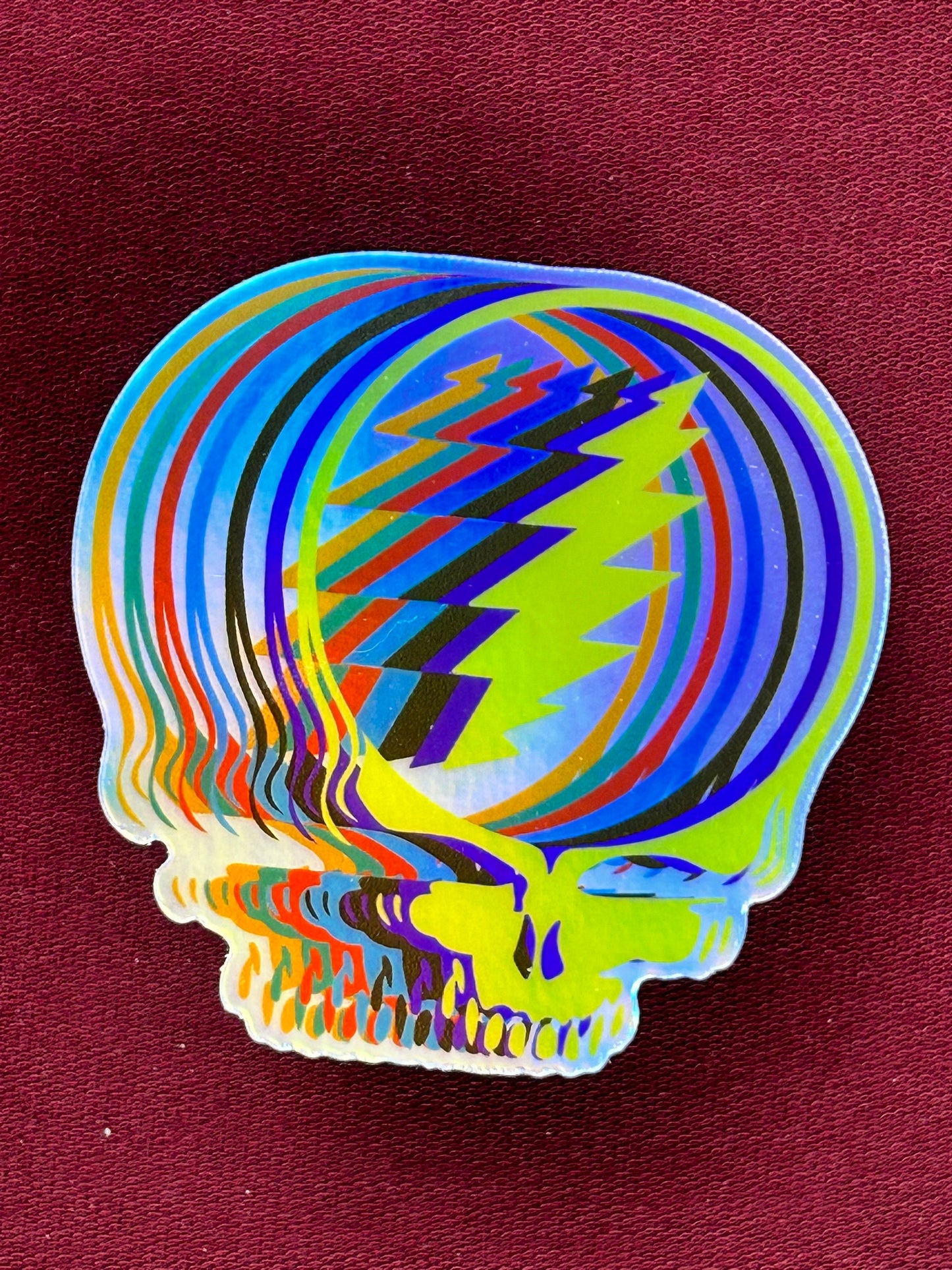 Color Pop Stealie / 3.5 x 3.48 in HOLO Grateful Dead Decal / Die Cut / Steal Your Face / Bumper Sticker / Phone Sticker