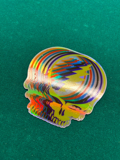 Color Pop Stealie / 3.5 x 3.48 in HOLO Grateful Dead Decal / Die Cut / Steal Your Face / Bumper Sticker / Phone Sticker