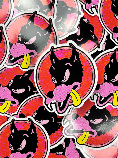 Dire Wolf Strawberry Red 6” in Pack Deal / Jerry Garcia / Grateful Dead Sticker Decal / Waterproof / UV Resistant / Bumper Sticker / Die Cut