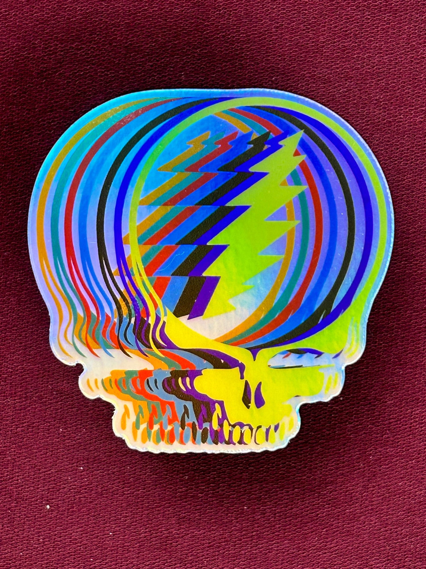 Color Pop Stealie / 3.5 x 3.48 in HOLO Grateful Dead Decal / Die Cut / Steal Your Face / Bumper Sticker / Phone Sticker