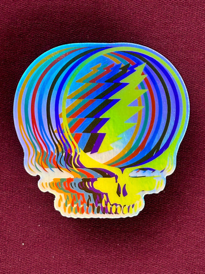 Color Pop Stealie / 3.5 x 3.48 in HOLO Grateful Dead Decal / Die Cut / Steal Your Face / Bumper Sticker / Phone Sticker