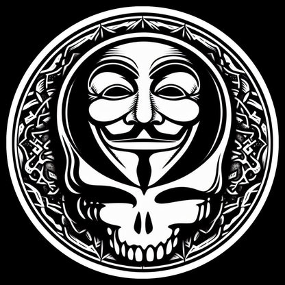 3” inch Guy Fawke Stealie Skull / Anonymous Grateful Dead Sticker Decal / UV Resistant / Die Cut Laptop Sticker / Phone sticker