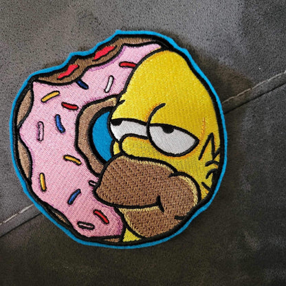 Homer Donut Embroidered Patch – Cartoon sew on patch - Simpsons 5” inch patch on Assorted Felt