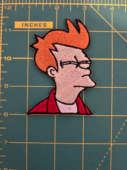 Skeptical Fry Embroidered Patch – Cartoon sew on or iron on patch