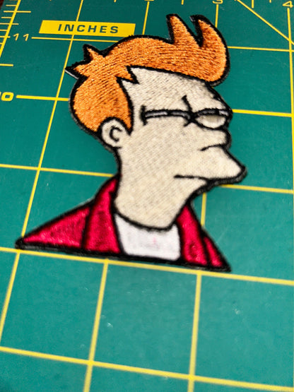 Skeptical Fry Embroidered Patch – Cartoon sew on or iron on patch