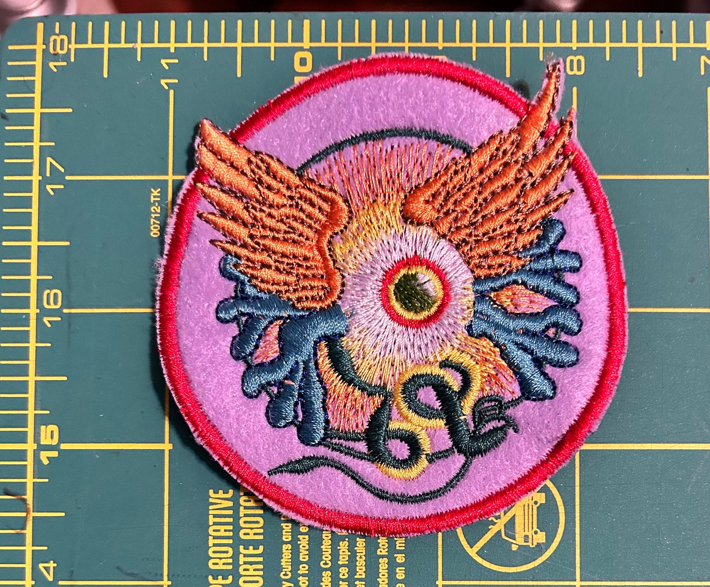 Flying Eye Grateful Dead Patch 3” inch free standing Hand Made Made To Order Sew On Patch Magnet Velcro Iron On