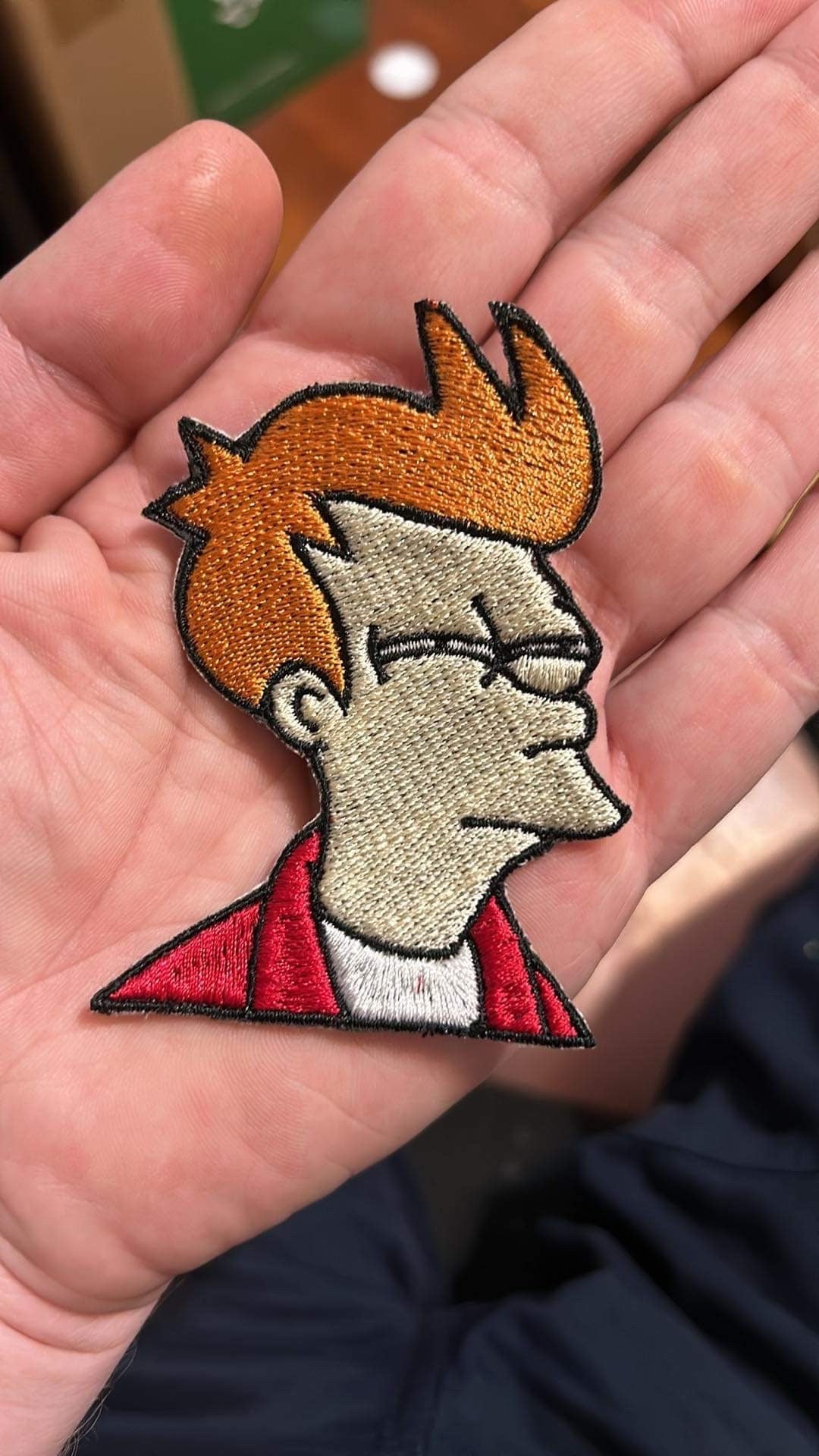 Skeptical Fry Embroidered Patch – Cartoon sew on or iron on patch