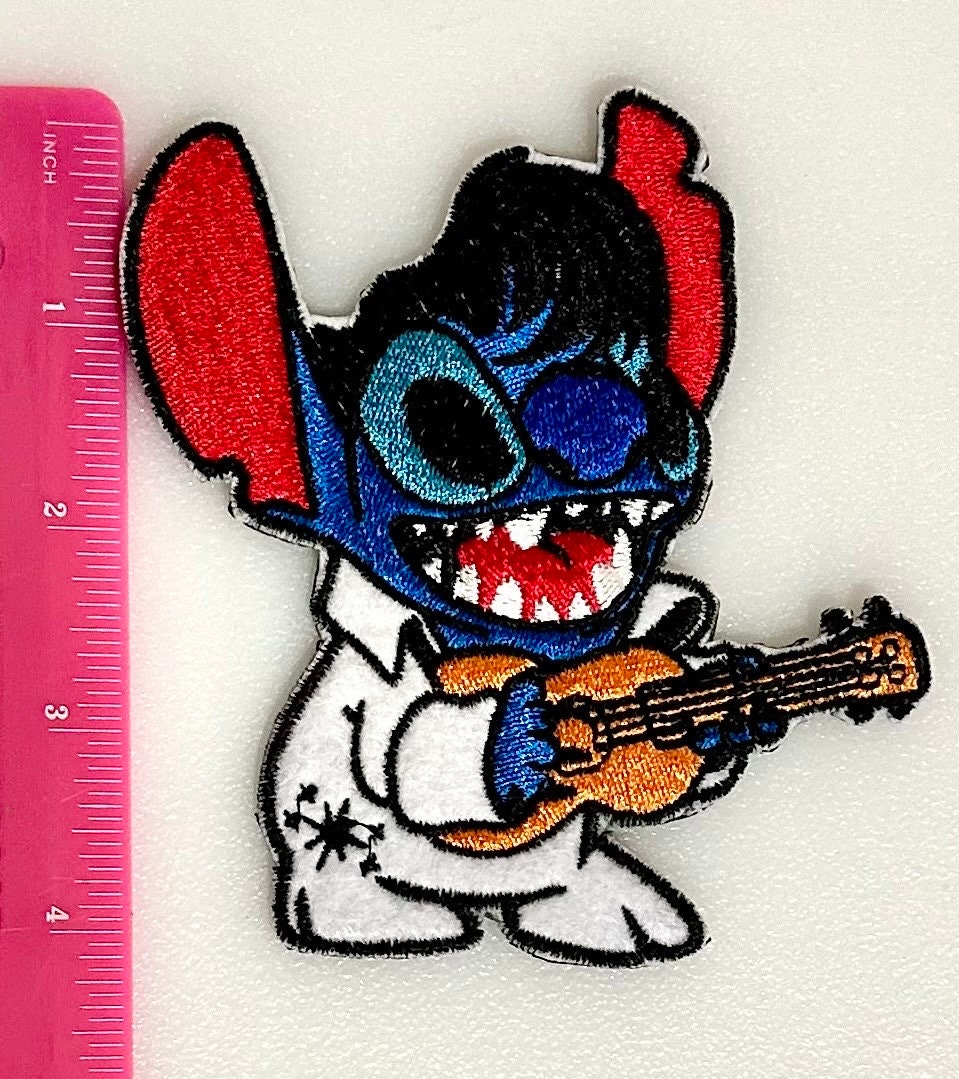 Stitch Elvis Embroidered Patch – Cartoon iron on patch  - Meme Patch
