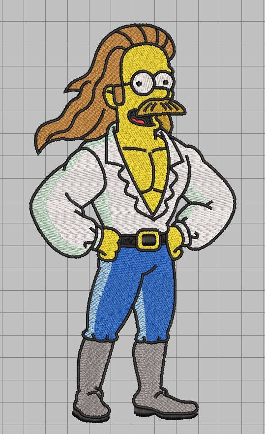 Long Hair Ned Flanders Embroidery File
