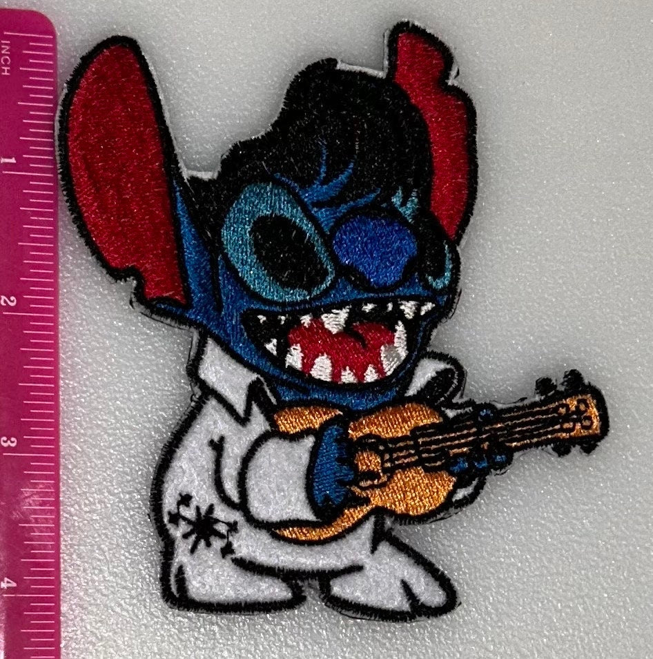 Stitch Elvis Embroidered Patch – Cartoon iron on patch  - Meme Patch
