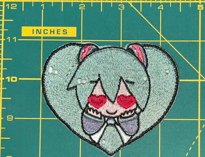 Hatsune Miku Embroidered Patch - 3.25” x 3” - High Quality Felt - Iron-On or Velcro - Handcrafted Fun!