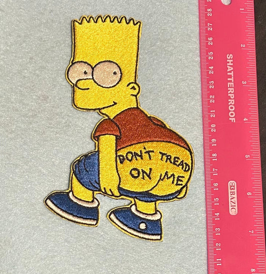 Bart Don’t Tread On Me Embroidered Patch – Cartoon sew on patch - Simpsons 6” inch patch on Assorted Felt