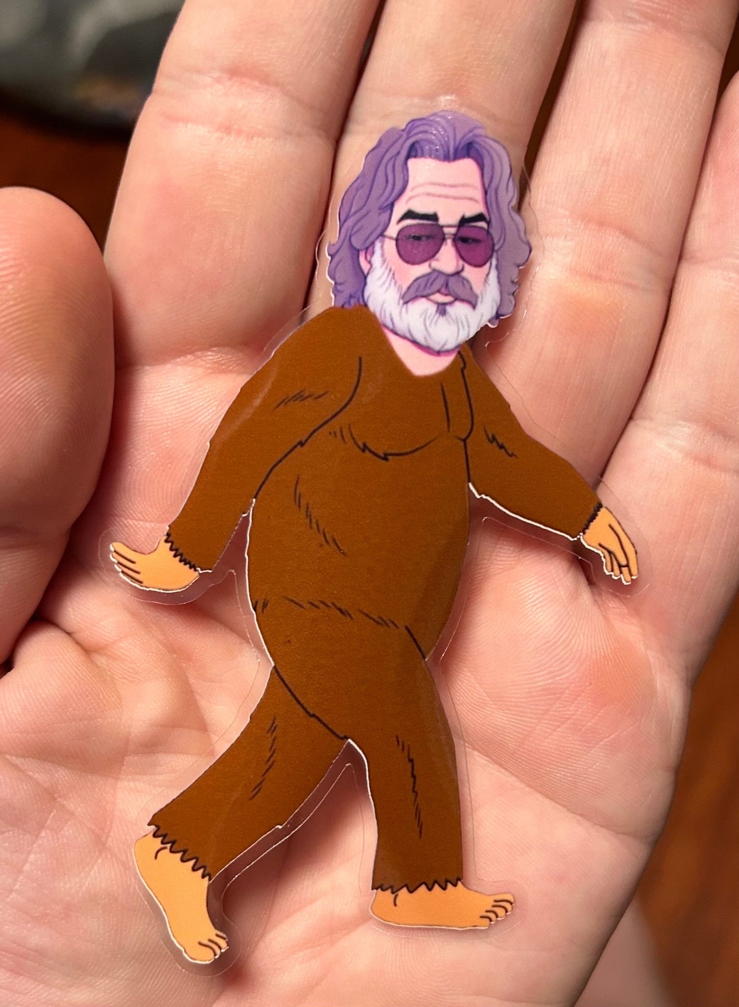 Jerry Squatch 2.72 x4” inch Front Adhesive Window Stickers / Clear Vinyl Stickers