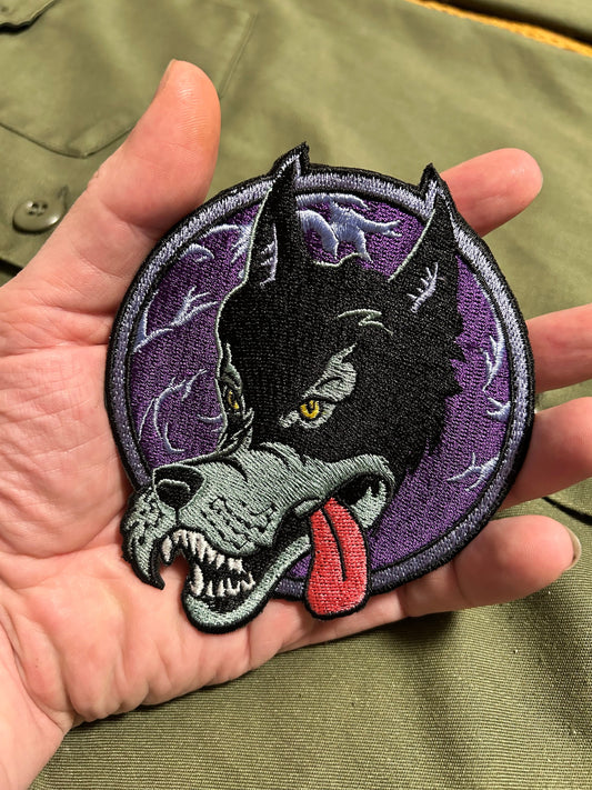 Dastardly Dire Wolf Iron on Patch 4.2” x 5” in Made Made To Order Sew On Patch Grateful Dead