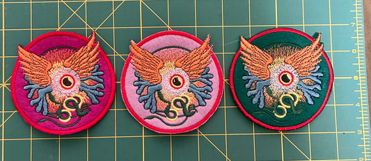 Flying Eye Grateful Dead Patch 3” inch free standing Hand Made Made To Order Sew On Patch Magnet Velcro Iron On