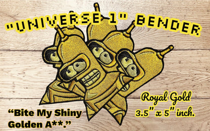 Golden bender Embroidered Patch – Cartoon sew on or iron on magnetic or velcro patch