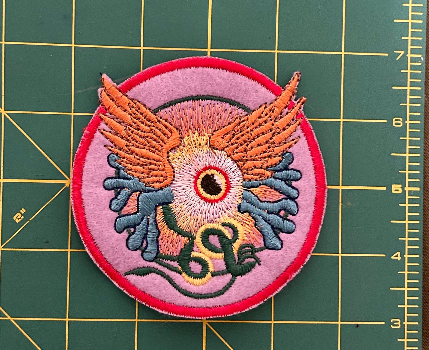 Flying Eye Grateful Dead Patch 3” inch free standing Hand Made Made To Order Sew On Patch Magnet Velcro Iron On