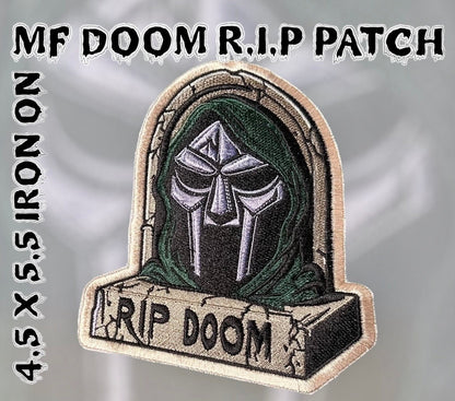 RIP MF DOOM Patch 4.5” x 5.5” inches / Madvillain / King Geedorah / Iron On Patch with Free Sticker!