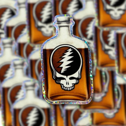 Dusty Bottle Blues Holographic Glitter Sticker 2.22” x 4”