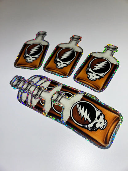 Dusty Bottle Blues Holographic Glitter Sticker 2.22” x 4”