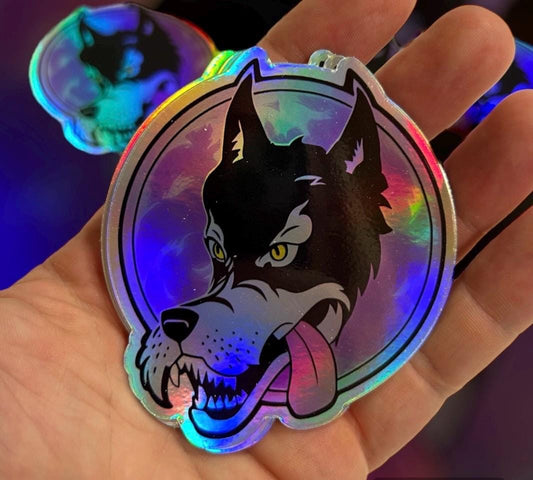 DASTARDLY Wolf Purple / 3.4” inch HOLOGRAPHIC / Grateful Dead Sticker