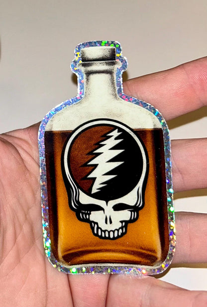 Dusty Bottle Blues Holographic Glitter Sticker 2.22” x 4”
