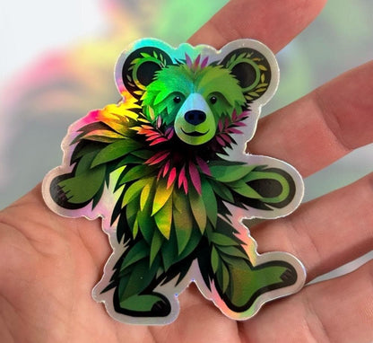 Forest Groove Dancing Bear Holo 3.22” sticker