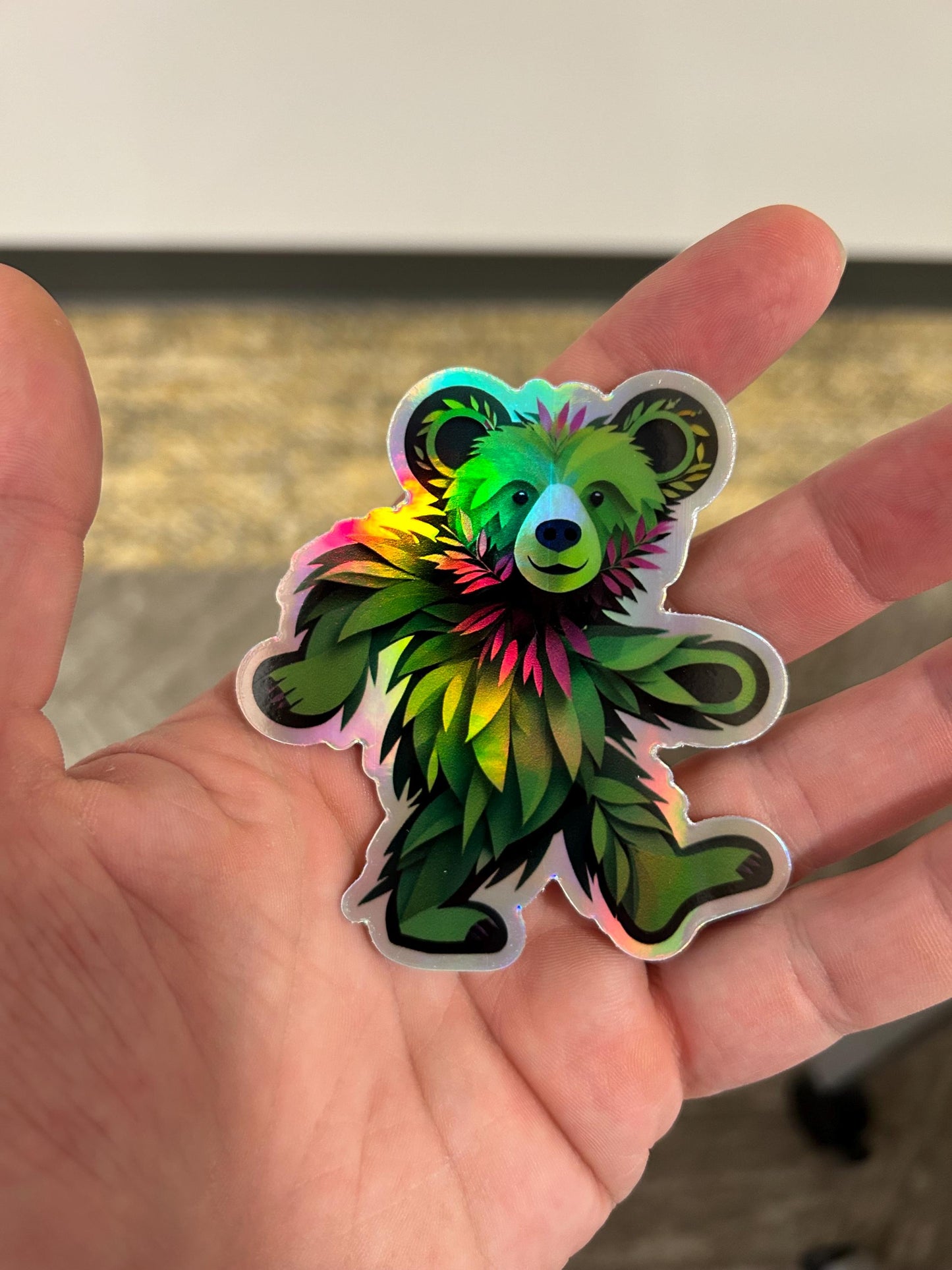 Forest Groove Dancing Bear Holo 3.22” sticker