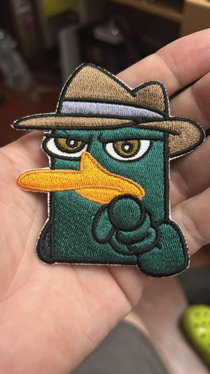 Perry Platypus Patch Iron On 3.35 x 3.6 inch