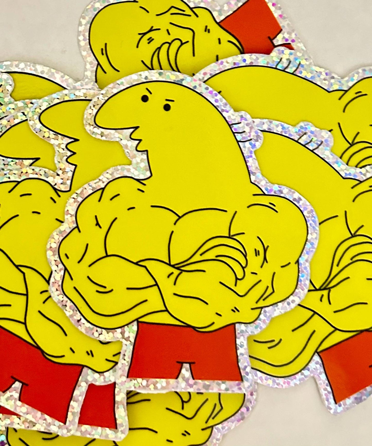 Muscle Charlie 2.8”x3”inch Glitter