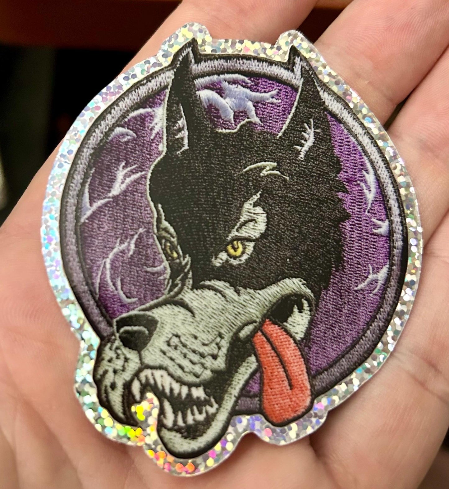 DASTARDLY Wolf Purple Patchwork variants/ 3” inch HOLOGRAPHIC / Grateful Dead Sticker